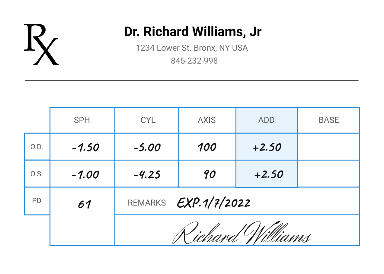 prescription example balance